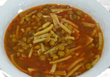 Terbiyeli Erişteli Yeşil Mercimek Çorbası Tarifi